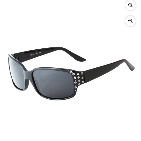 HZ Series Diamante-Women's Polarized Sunglasses-Black Frame-Dark Smoke Lens - Picture 4 of 6